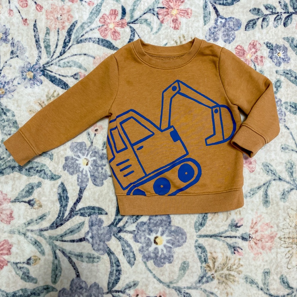 Cat and Jack Brown Construction Graphic Sweatshirt